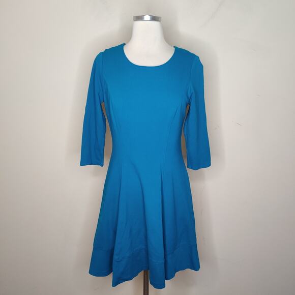 White House Black Market Ponte Knit Dress Fit Flare Stretch - Picture 1 of 7